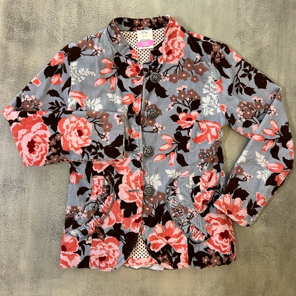 Persnickety Floral Kids Jacket - Pink, Red, Gray